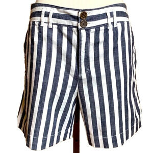 SANCTUARY Striped Boxer Cotton Bermuda Shorts